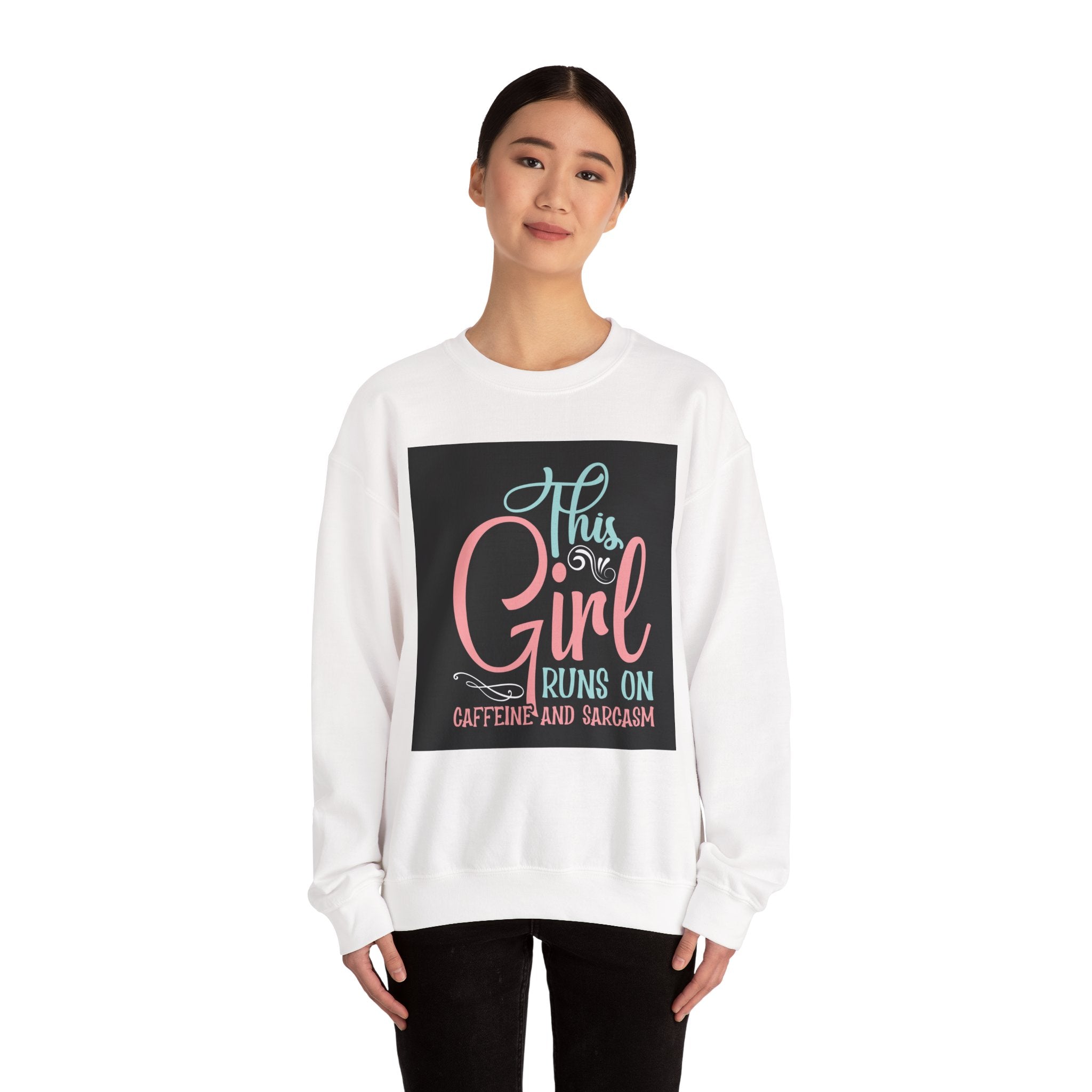 Caffeine & Sarcasm Sweatshirt, Funny Gift, Cozy Crewneck, Unisex Apparel, Comfy Casual Wear, Perfect for Coffee Lovers