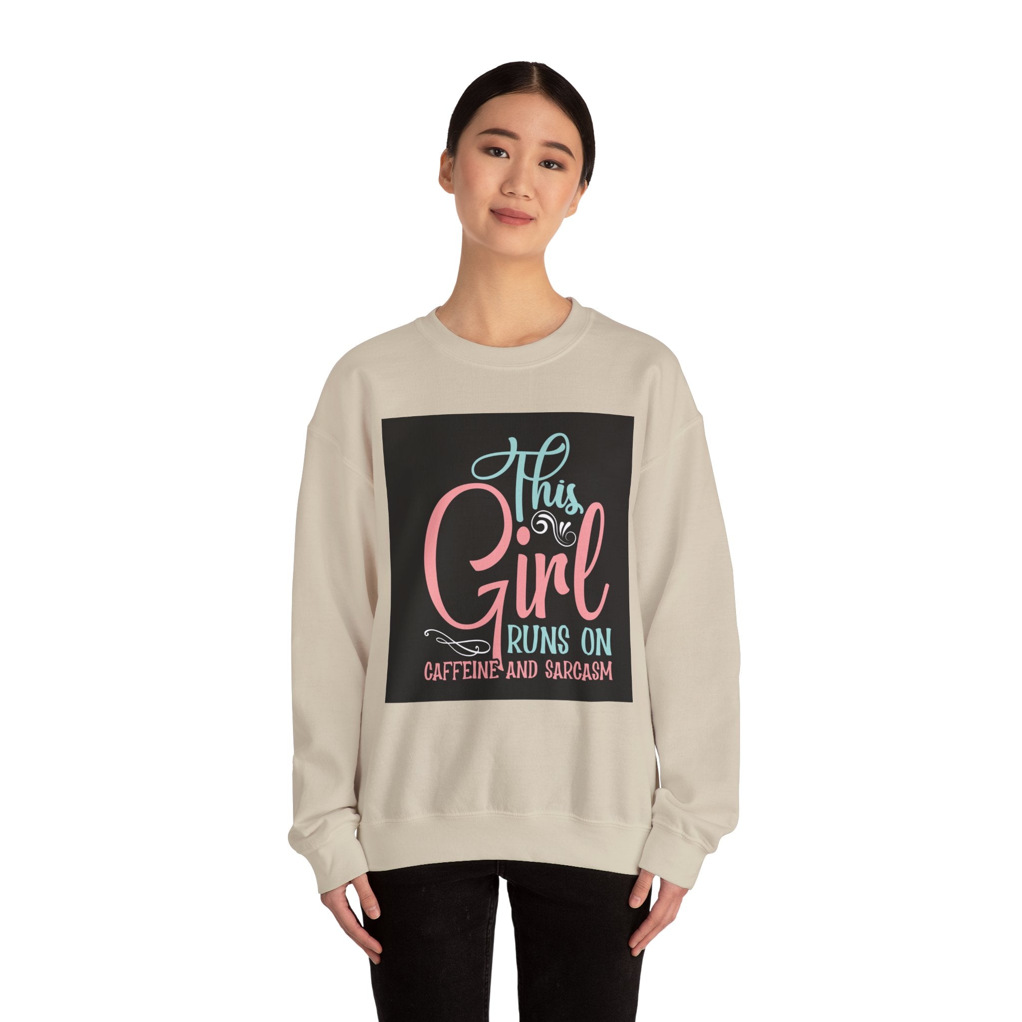 Caffeine & Sarcasm Sweatshirt, Funny Gift, Cozy Crewneck, Unisex Apparel, Comfy Casual Wear, Perfect for Coffee Lovers