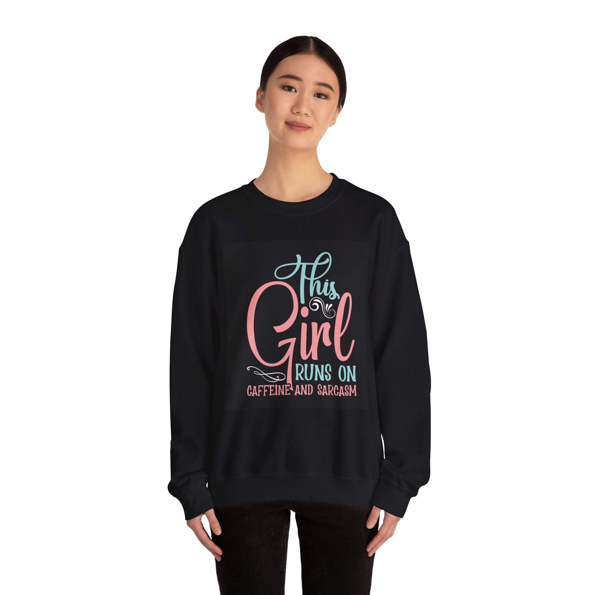Caffeine & Sarcasm Sweatshirt, Funny Gift, Cozy Crewneck, Unisex Apparel, Comfy Casual Wear, Perfect for Coffee Lovers