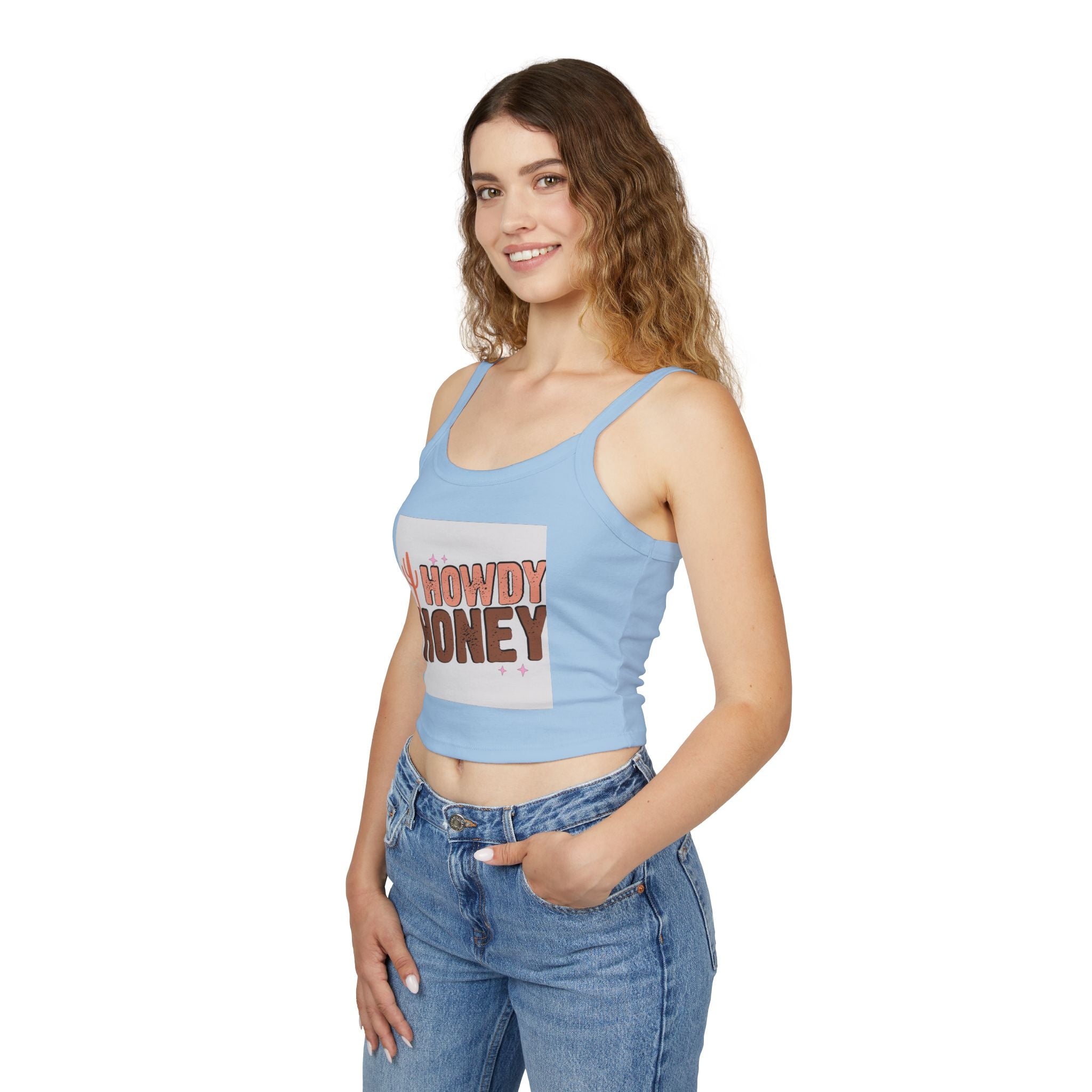 Howdy Honey Spaghetti Strap Tank Top | Summer Style, Casual Wear, Gift for Her, Fun Graphic Top, Cute Outfit