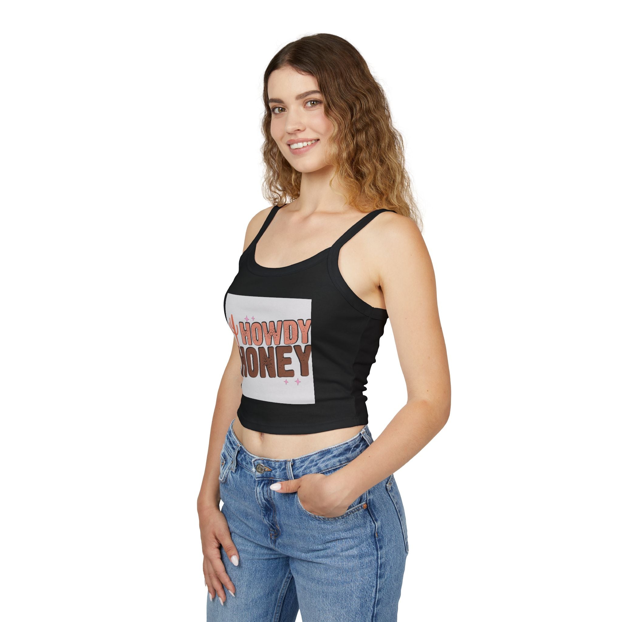 Howdy Honey Spaghetti Strap Tank Top | Summer Style, Casual Wear, Gift for Her, Fun Graphic Top, Cute Outfit
