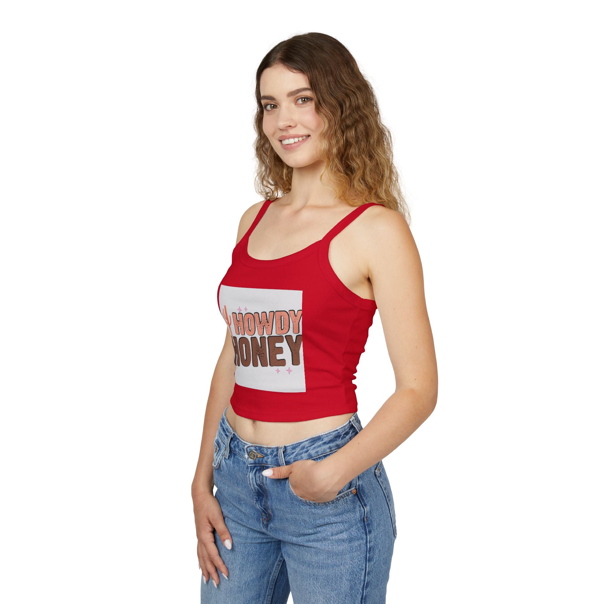Howdy Honey Spaghetti Strap Tank Top | Summer Style, Casual Wear, Gift for Her, Fun Graphic Top, Cute Outfit