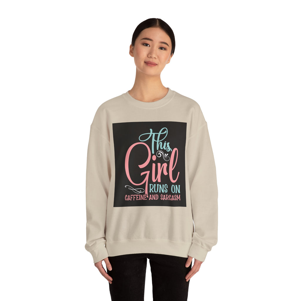 Caffeine & Sarcasm Sweatshirt, Funny Gift, Cozy Crewneck, Unisex Apparel, Comfy Casual Wear, Perfect for Coffee Lovers