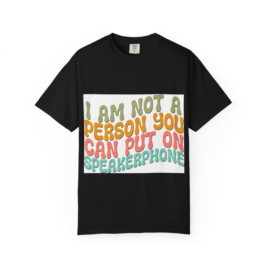Speakerphone T-shirt, Fun Graphic Tee, Gift for Friends, Casual Wear, Unique Statement Shirt, Everyday Humor Top