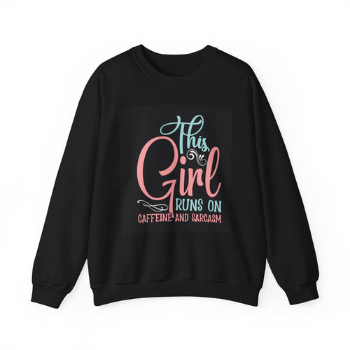 Caffeine & Sarcasm Sweatshirt, Funny Gift, Cozy Crewneck, Unisex Apparel, Comfy Casual Wear, Perfect for Coffee Lovers