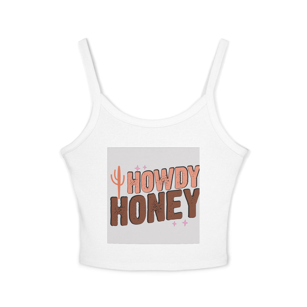 Howdy Honey Spaghetti Strap Tank Top | Summer Style, Casual Wear, Gift for Her, Fun Graphic Top, Cute Outfit
