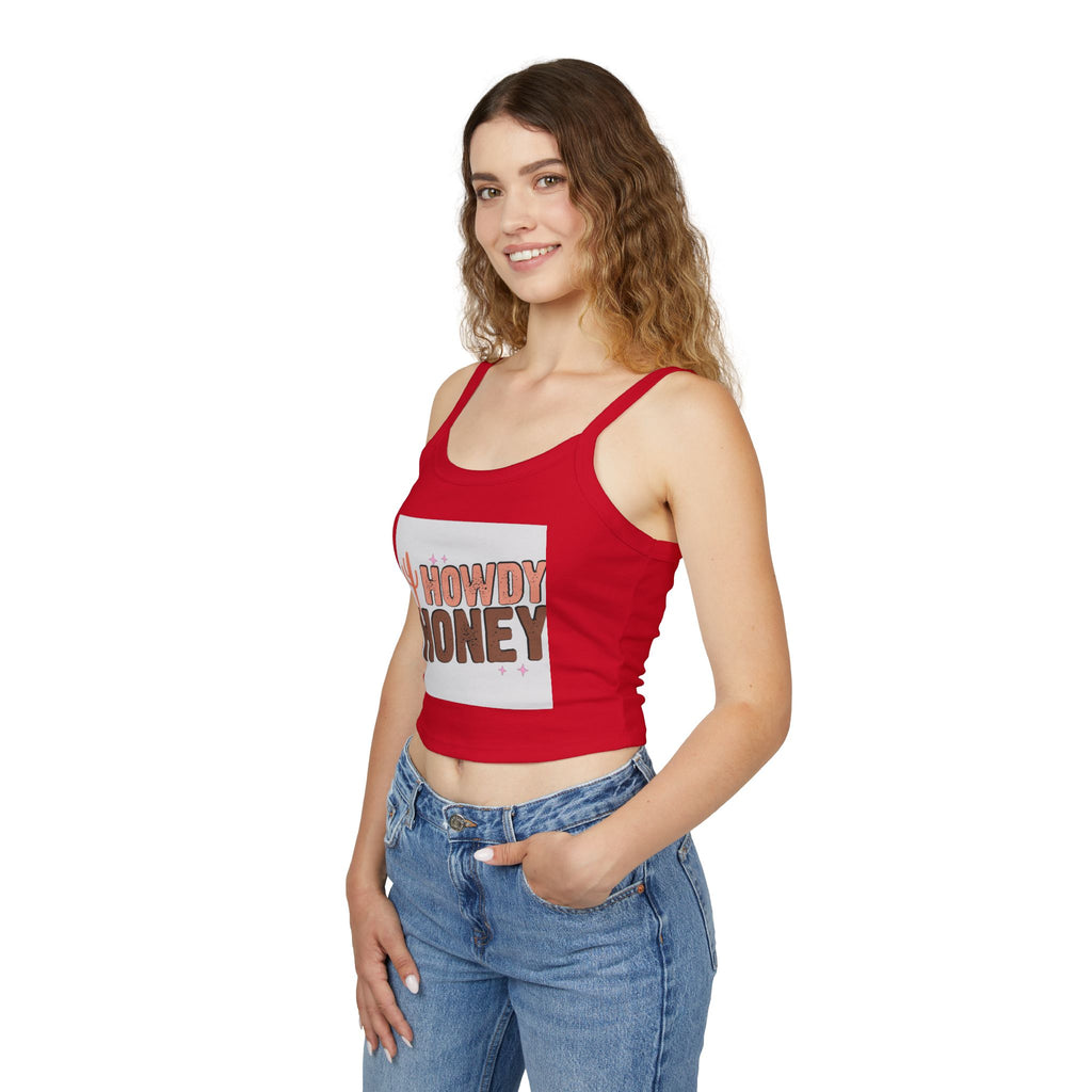 Howdy Honey Spaghetti Strap Tank Top | Summer Style, Casual Wear, Gift for Her, Fun Graphic Top, Cute Outfit